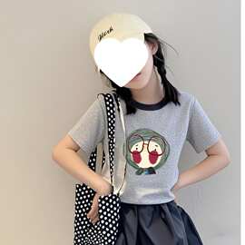 2026新款棉童装女童上衣短袖恤夏季半袖新款儿童洋气宝宝夏装印