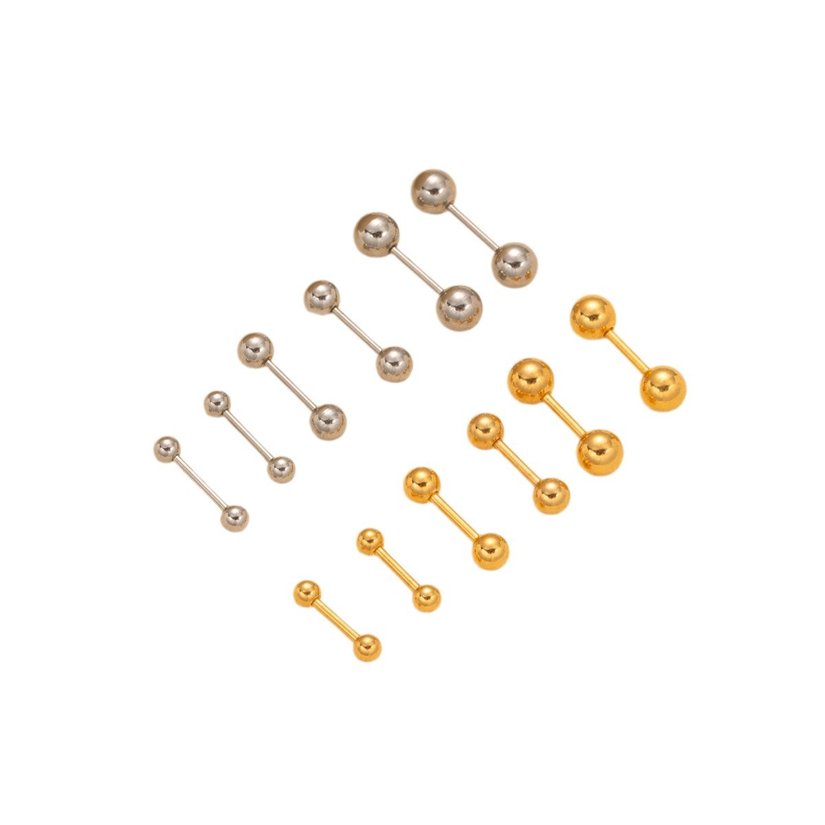 Men's Titanium Stud And Small Hoop Earring Set For Daily Wear_voghion.com