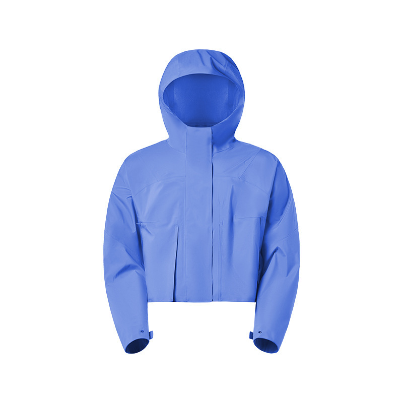Moda caliente impermeable a prueba de viento transpirable ropa de asalto de sellado térmico para mujeres caminando acampando ropa corta al aire libre con capuz
