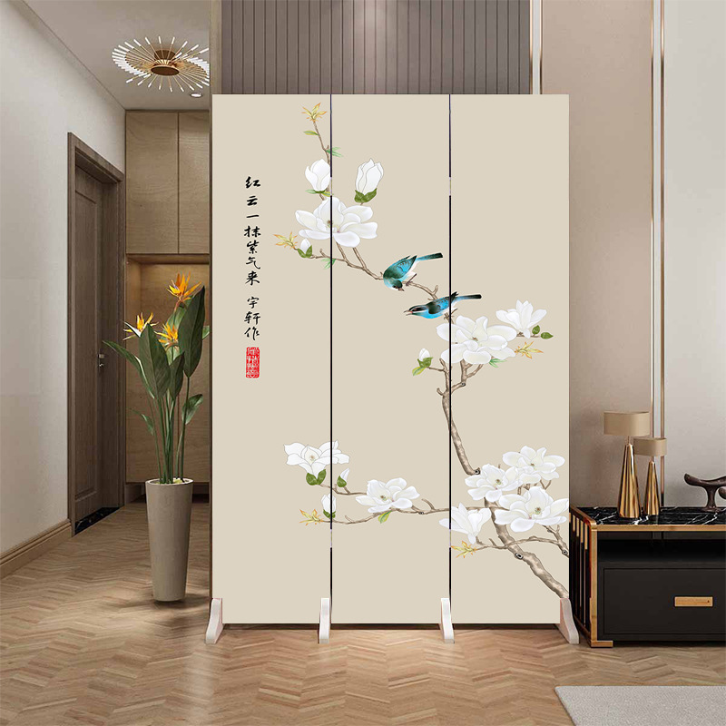 中国風の家庭用スクリーン玄関ドア、ドアパーティション、リビングルーム、オフィス、寝室の遮蔽、折りたたみ式可動玄関|undefined