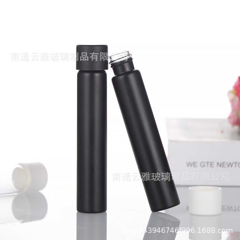 厂家直销DM玻璃试管透明螺口平底试管外加22*115/120配黑色童锁盖