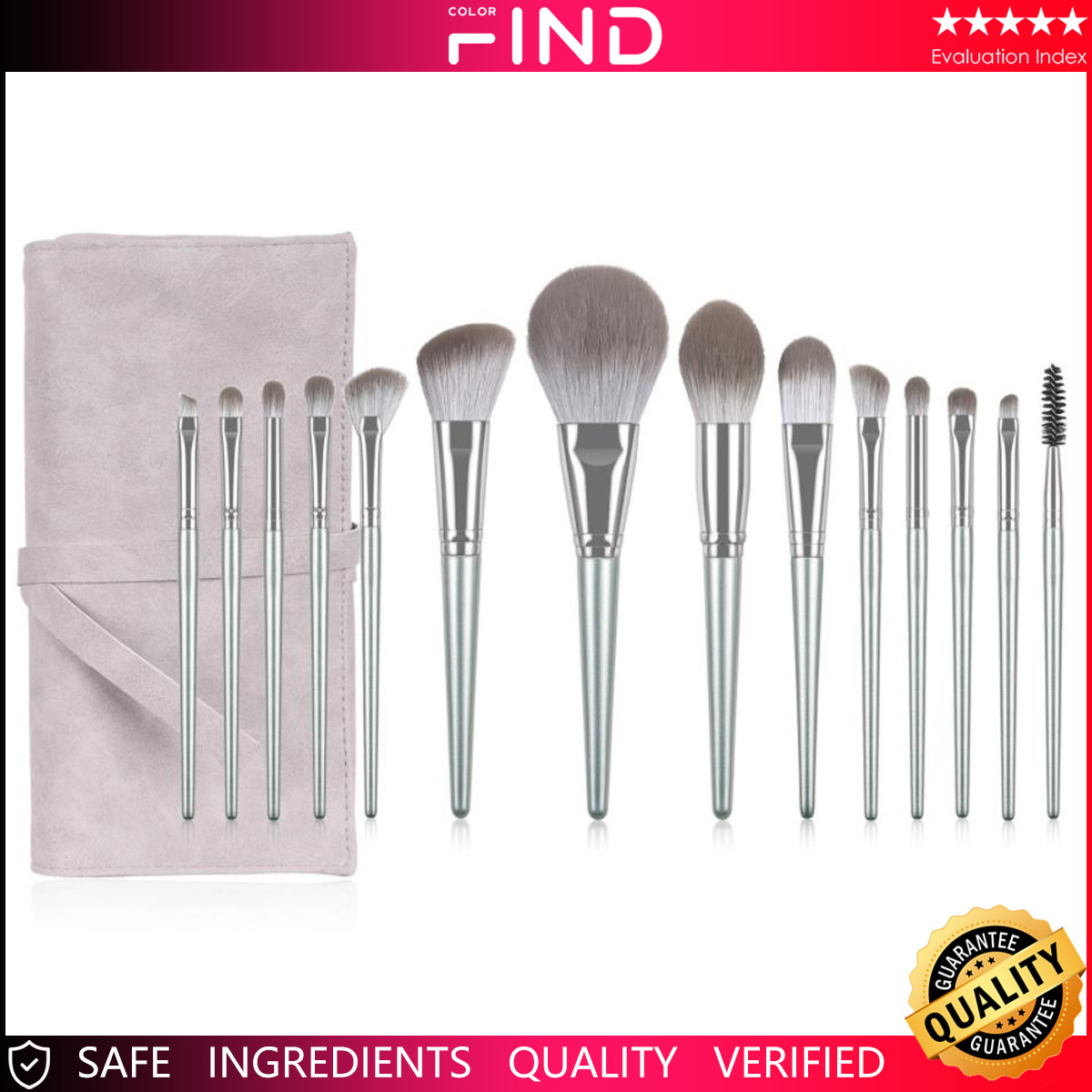 14 piezas de pinceles de maquillaje por primera vez 14 piezas de pinceles de maquillaje gris de compañero de clase de Li traje de sombra de ojos en polvo suelto calidad original