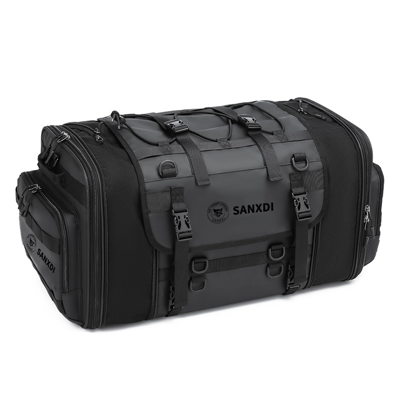 SANXDI bolsa de asiento trasero de motocicleta, bolsa de cola de motocicleta impermeable de gran capacidad, bolsa de transporte de casco de caballero expandible