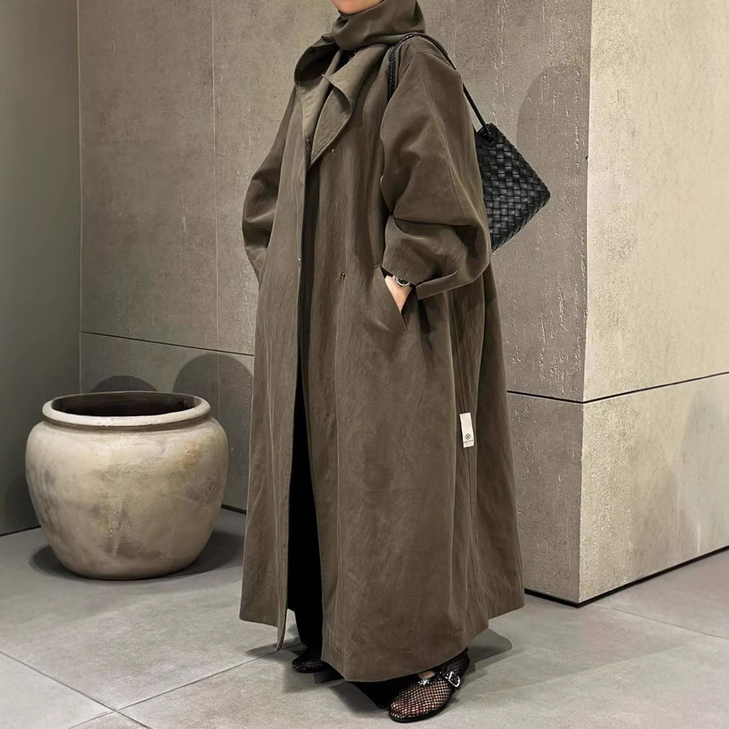 European and American Cross-Border Women's Fashion Loose Long Trench Coat, European and American Plus-Size Women's Outerwear, Stylish Commuter Cardigan, Outerwear Robe European and American Cross-Border Women's Fashion Loose Long Trench Coat, European and American Plus-Size Women's Outerwear, Stylish Commuter Cardigan, Outerwear Robe