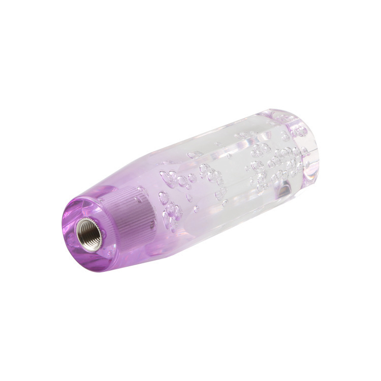 Cabeza de cambio de cristal acrílico de dos colores octogonal cabeza plana cabeza de la manija de cambio transparente de dos colores onda palo palanca de cambio interior del coche image 14
