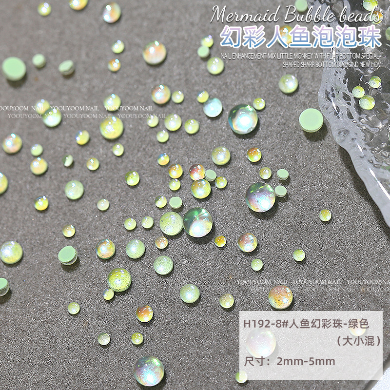 H192-8#Aurora green size mix [2-5mm] 1 piece