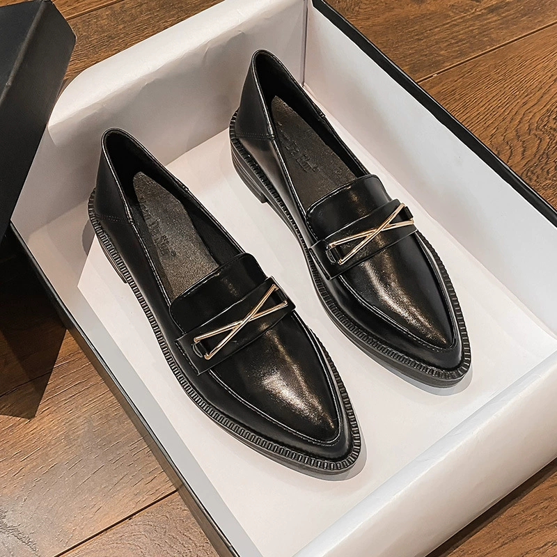 2025 новые женские туфли в британском стиле, универсальные популярные осенне-зимние туфли, зимние балетки на флисовой подкладке, лоферы 41-43 размер