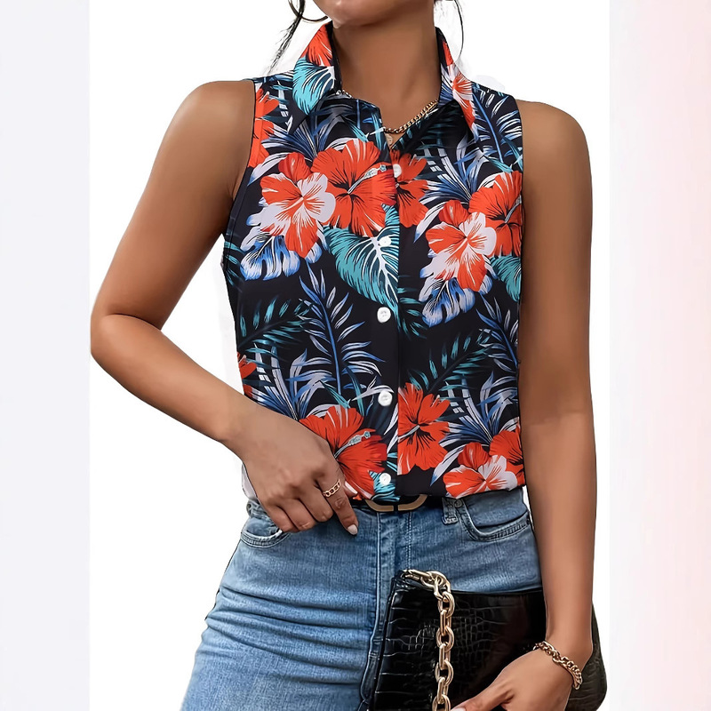 2025 New Summer Women's Sleeveless Shirt T-Shirt