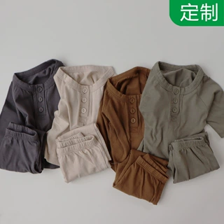 韩版儿童睡衣套装秋季新品宝宝家居服男童女童空调服童装女孩