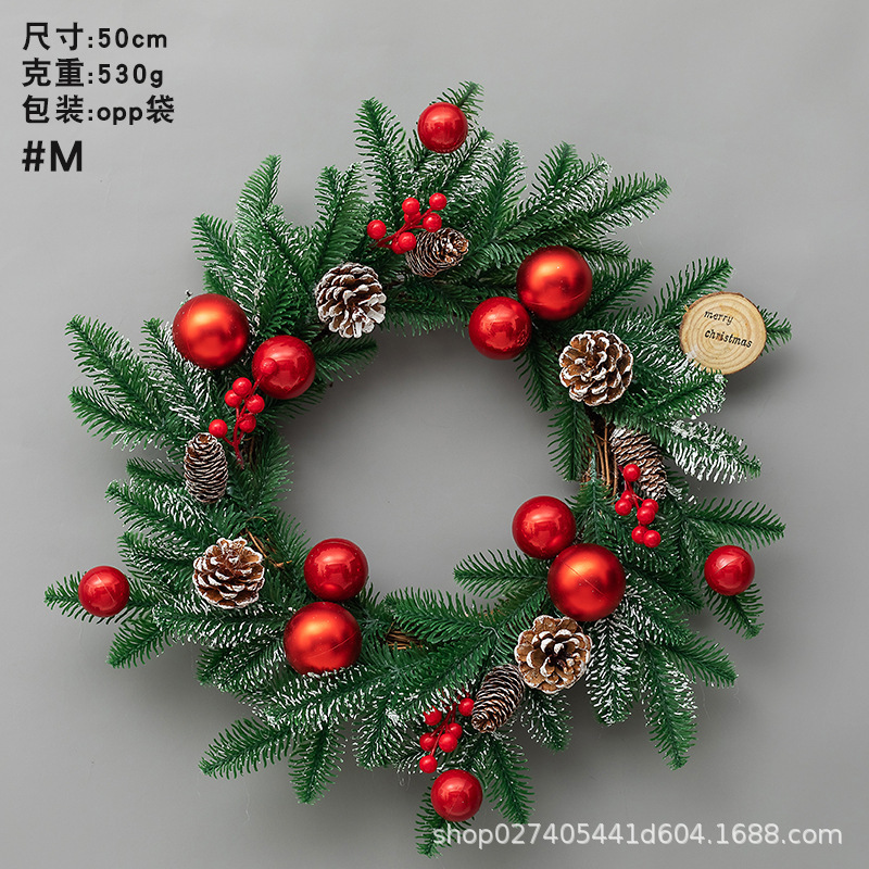 [En Stock al por mayor] Corona de Navidad decoración de Navidad árbol colgante de pared de ratán 405070cmPE cuerno Flor de Navidad