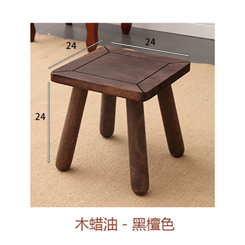 Orejas de conejo taburetes de madera sólida pequeños taburetes caseros taburetes redondos para niños creativos zapatos de cambio