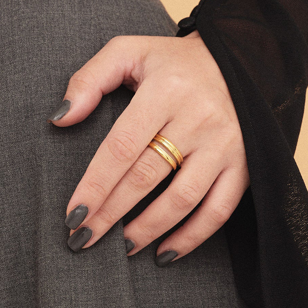 304 Stainless Steel Material Wholesale Jewelry Fashion Geometric 304 Stainless Steel Plating Rings