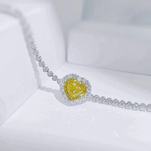 1.013ct18k gold love yellow diamond bracelet clarity VS simple heart-shaped diamond bracelet bracelet with certificate