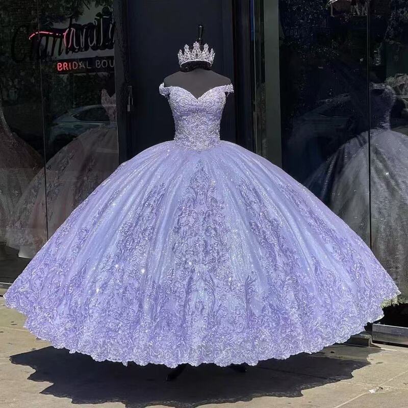 Purple Cross-Border Evening Gown for Women, Piano Performance Tutu Dress, Off-Shoulder, Noble Princess Style, Travel Photography, Light Wedding Dress