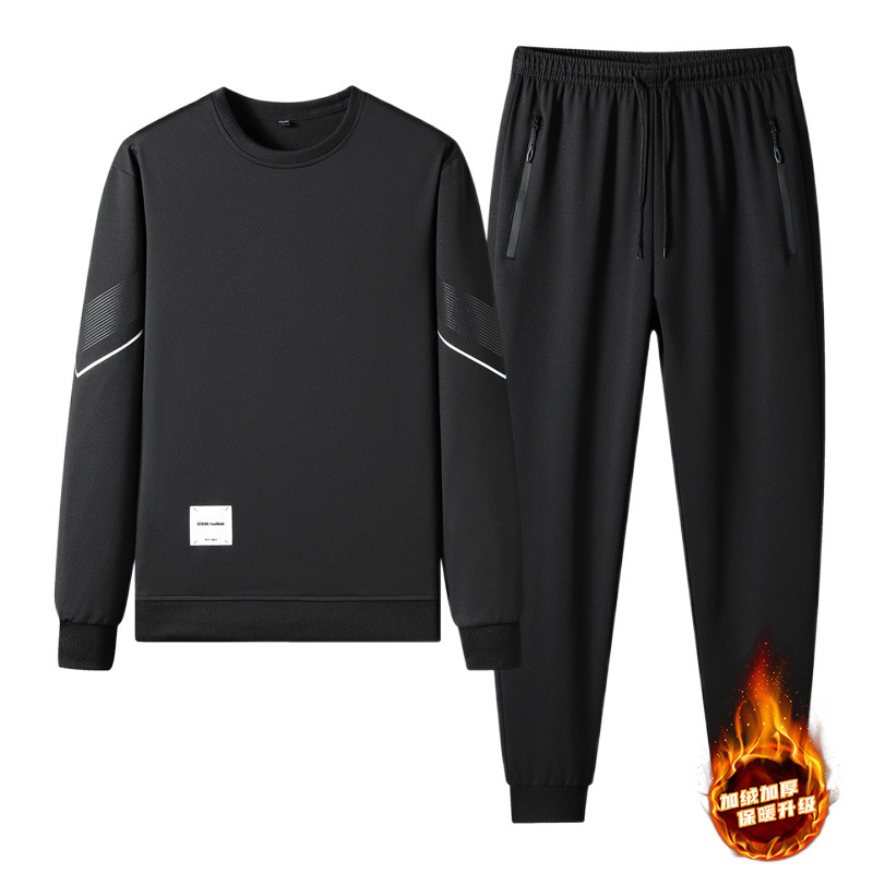 Invierno transfronterizo nuevo estilo cuello redondo más terciopelo engrosamiento traje deportivo casual suéter de moda atractivo y cómodo tendencia de marca de moda