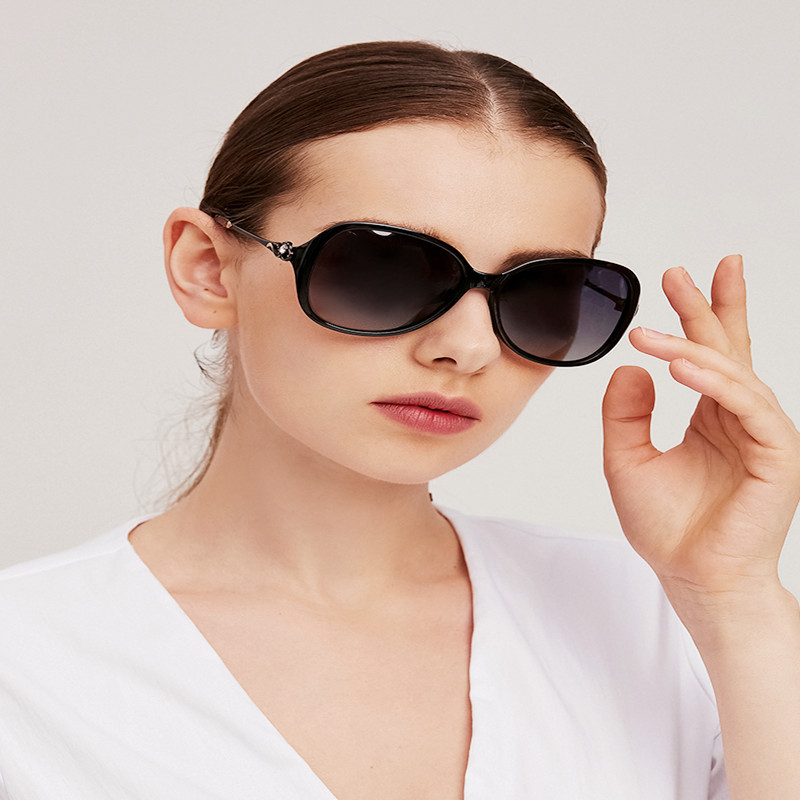 新款女士镶钻偏光太阳镜 彩色变色墨镜 日夜两用大框眼镜A644