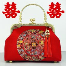 新款成品中国风刺绣古风汉服旗袍小包百搭斜挎单肩手提绣花口金包