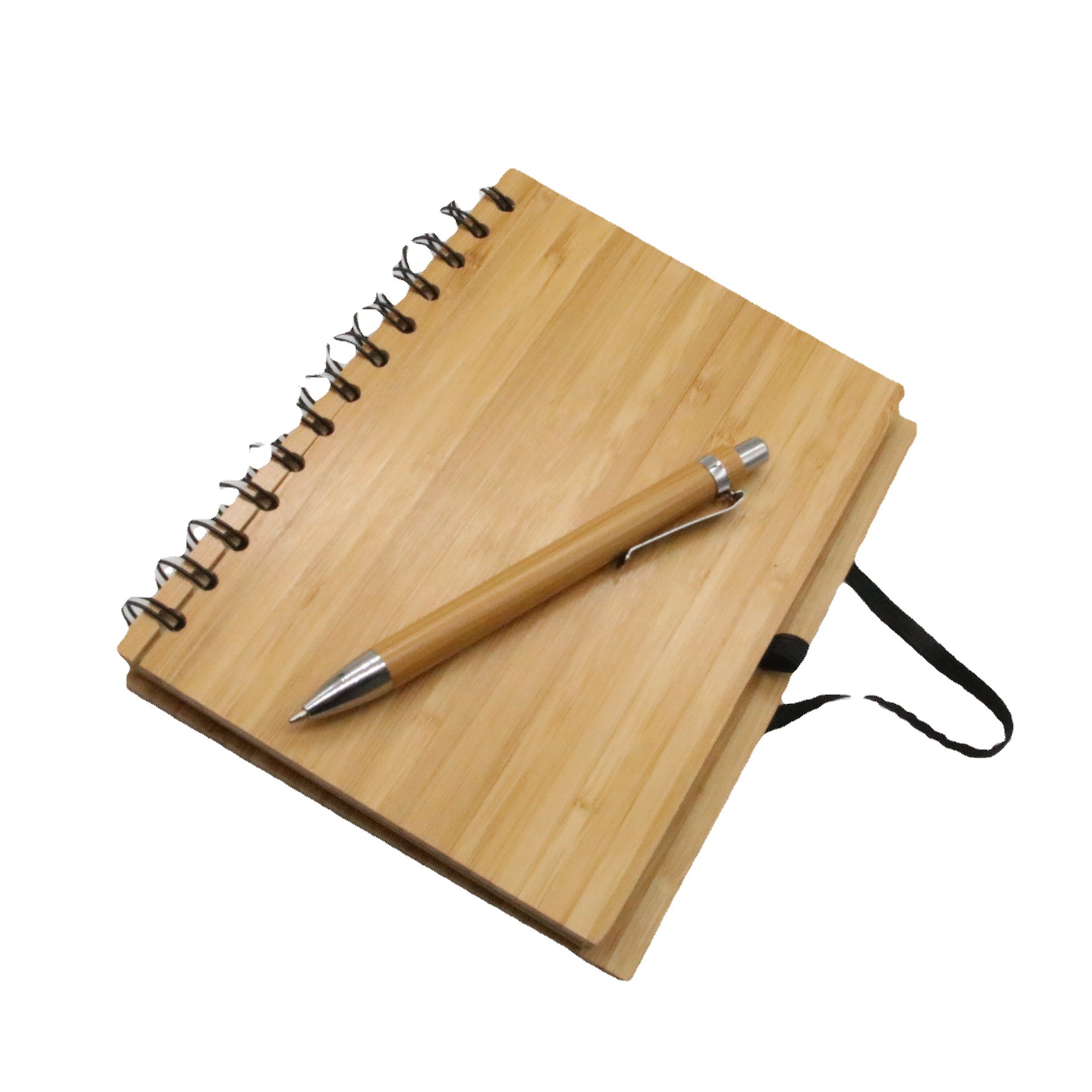 A5 diario de bambú Notebook papelería traje más pluma de bambú medio aceite pluma traje de regalo