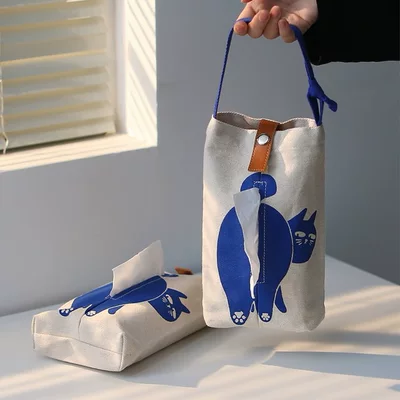 [Empty Sky Meow Meow] Car-Mounted Car tissue box/set - cat-tissue-box-cover-2-home-car-use