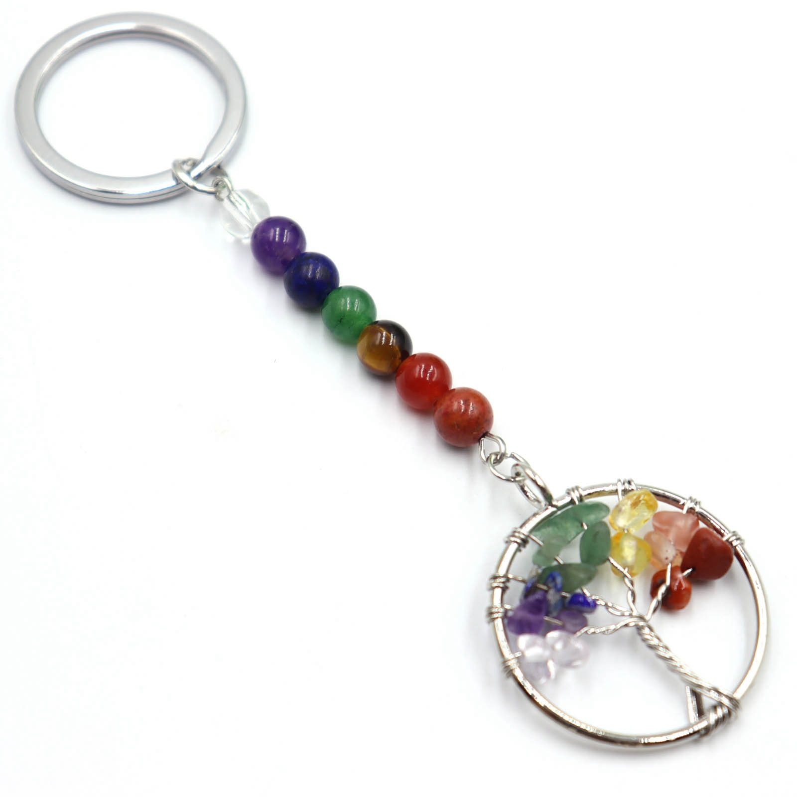 Life Tree Pattern Simple Style Life Tree Natural Stone Unisex Bag Pendant Keychain