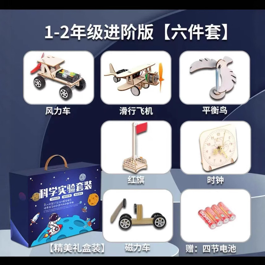 Children's Science Physics Experiment Set Primary School Students Science and Technology Small Production DIY Wooden Steam Toy Manufacturer Wholesale