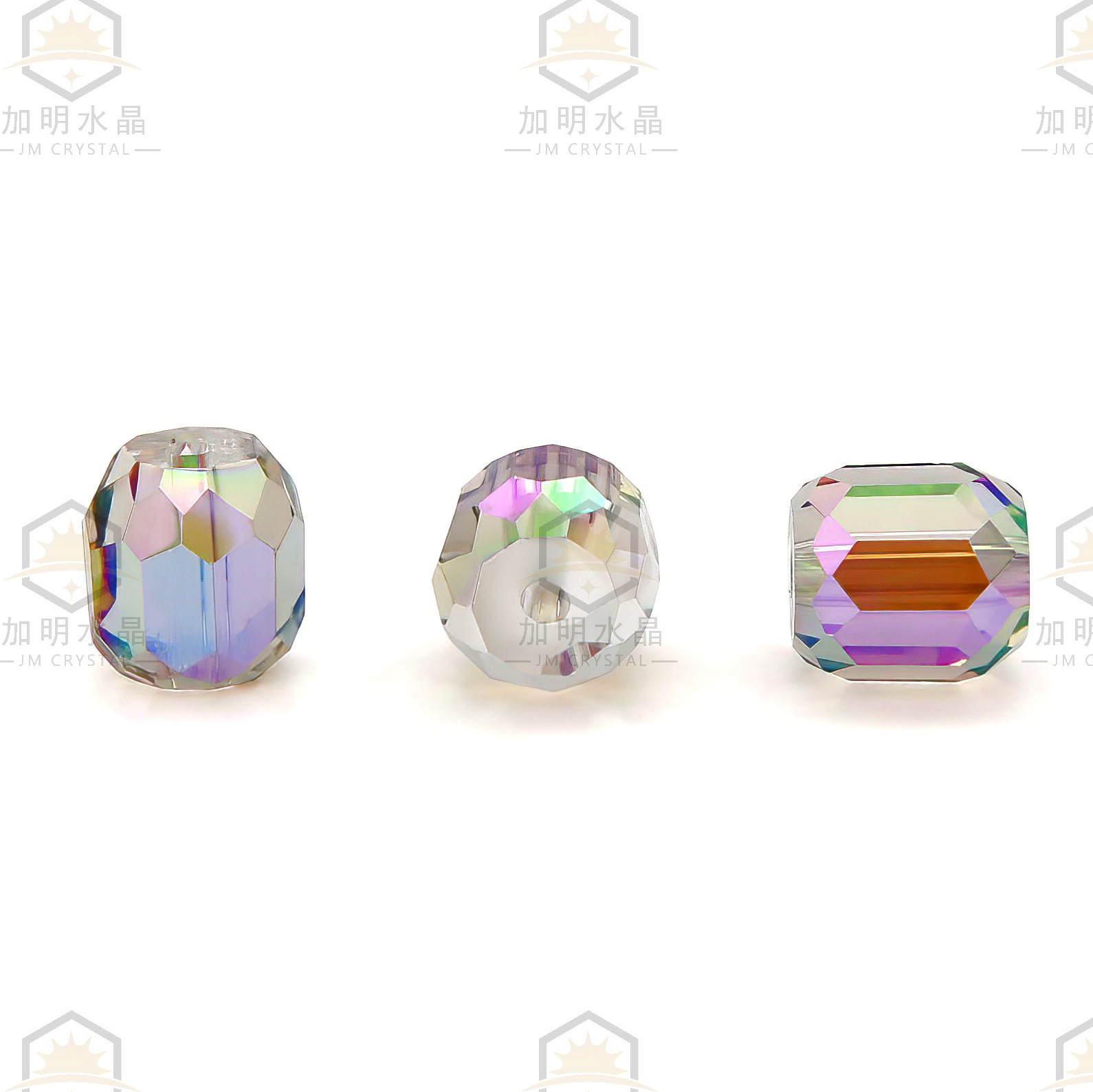 8mm K9 Colorful Transparent Straight Hole Faceted Beads Bucket Cylindrical Crystal Glass Beads Semi-finished Jewelry Accessories