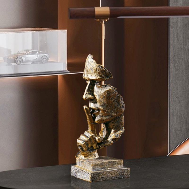 Silent Man Gold Office Decoration Desktop Abstract Figure Creative Nordic Home Wine Cabinet Decoration Modern Silent Man Gold Office Decoration Desktop Abstract Figure Creative Nordic Home Wine Cabinet Decoration Modern