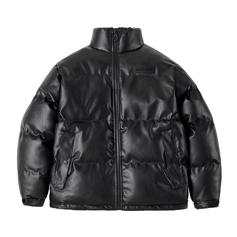 Men's stand collar leather American fashion brand velvet cotton-padded jacket winter couple thickened cotton-padded jacket warm cotton-padded jacket PU leather jacket Men's stand collar leather American fashion brand velvet cotton-padded jacket winter couple thickened cotton-padded jacket warm cotton-padded jacket PU leather jacket