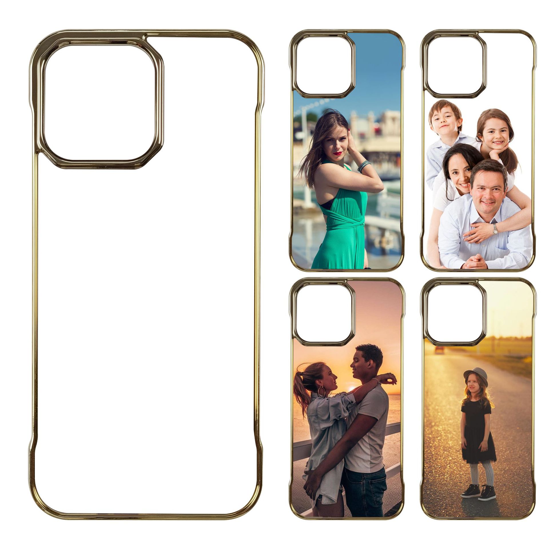 Apple 16 DIY Heat Transfer Phone Case iPhone 15 Frameless 14 Plus Electroplating 13 Pro Hard Handmade Anti-Drop