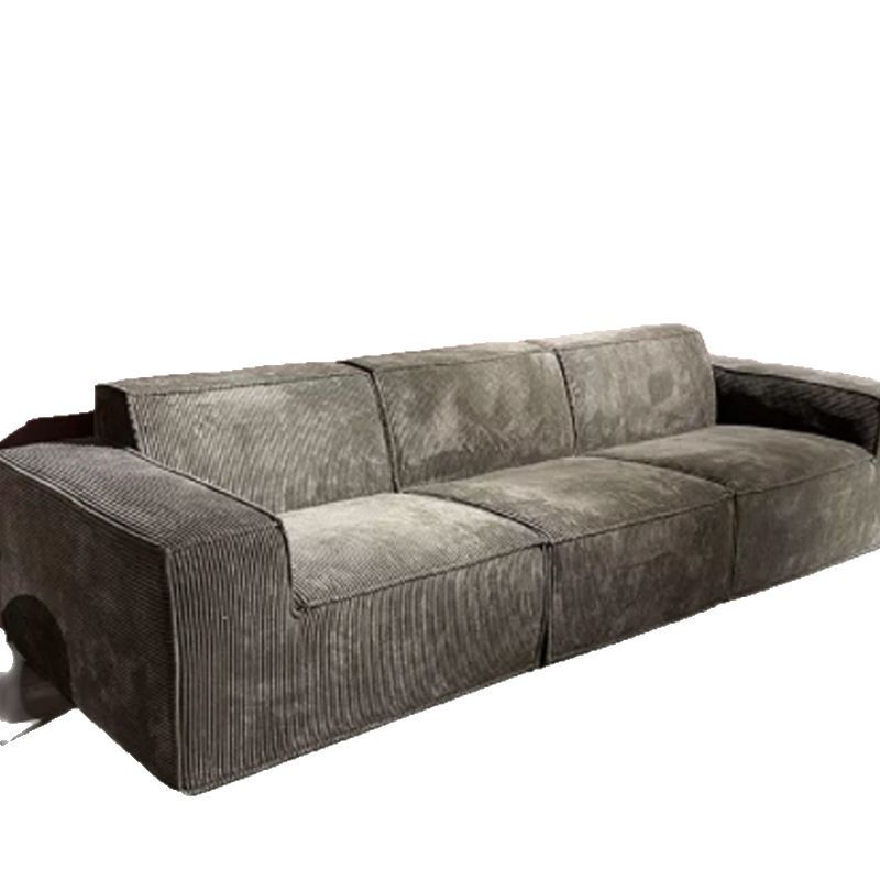 Sofá de bloque de tofu comprimido al vacío transfronterizo, sofá de tela de pana, sofá de diseño lineal para sala de estar, desmontable y lavable.