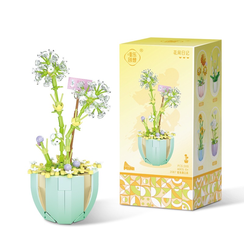 Weile Chuangxiang コーヒーマシンビルディングブロック花桜の木の装飾品誕生日ギフト組み立て図子供のおもちゃ卸売ドロップシッピング|undefined