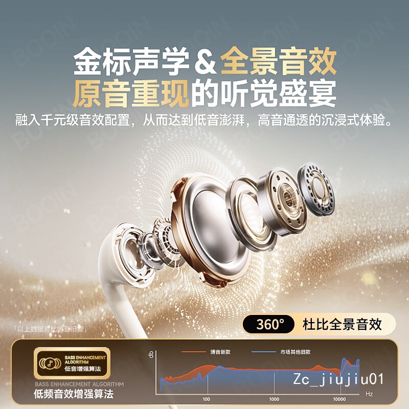 Desktop Computer Headphones with Microphone Two-In-One Wired Extension 2m In-Ear Gaming E-Sports Live Broadcast