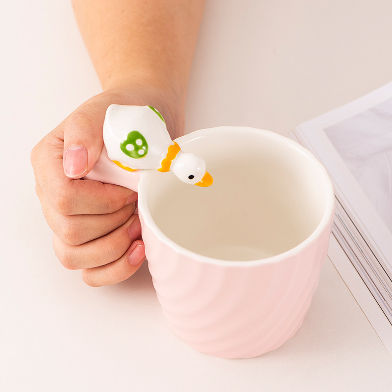 Taza de Cerámica Pato Beber, Diseño Creativo y Tierno, Gran Capacidad