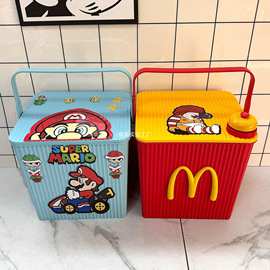 麦当劳儿童玩具筐收纳箱家用客厅可爱卡通零食桶高颜值整理储物盒