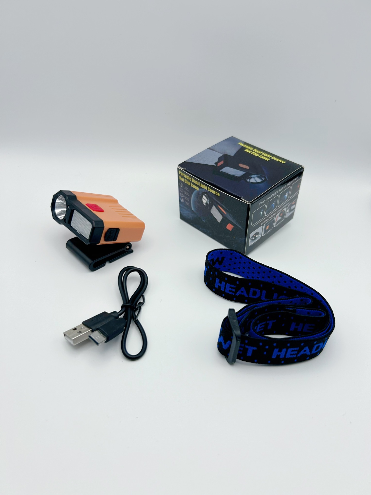 Faros de pesca, luces de inducción con clip, luces LED de ala con sombrero de luz brillante, súper espera, pesca nocturna, larga duración de la batería, recargable