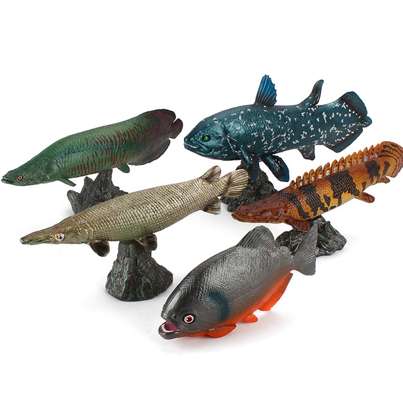 Exportación transfronteriza simulación estática sólida modelo animal marino lengua gigante pez cocodrilo angula ornamental peces decoración juguete