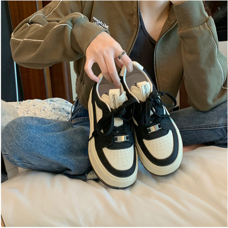 Grape mom studiolee color matching round head sneaker breathable dad shoes lace-up platform shoes women's spring and autumn ins Grape mom studiolee color matching round head sneaker breathable dad shoes lace-up platform shoes women's spring and autumn ins