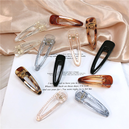 Internet celebrity ins Korean style simple hair accessories transparent large and small hairpins girl bangs side clip top clip duckbill clip headdress