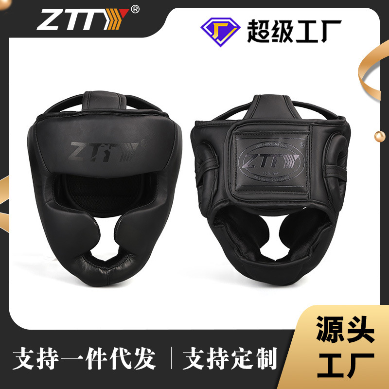 ZTTY protección para la cabeza de boxeo, venta al por mayor, protección para la cabeza de combate, cara de mono, protección facial, casco de entrenamiento Sanda, casco grueso para adultos