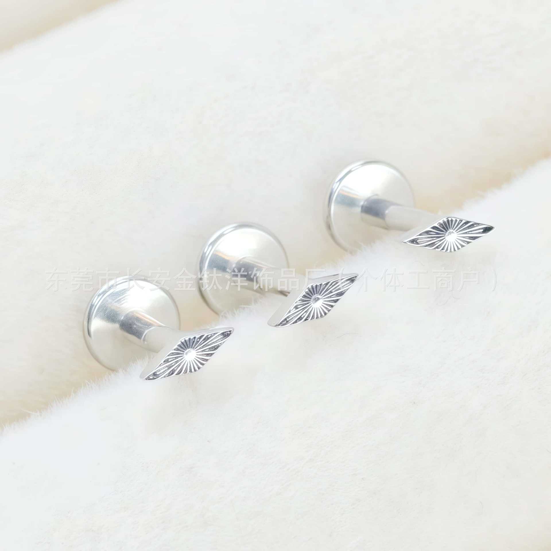 F136 Titanium Radiating Rhombus Mini Earrings Lip Nails Nose Nails Cochlear Nails Ear Bone Nails G23 Titanium Alloy Piercing Jewelry detail image 7