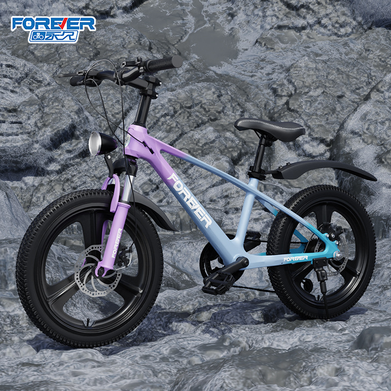 Permanent magnesium alloy children's bicycle variable speed shock absorption 6-8-10-12-15 years old children mountain boys and girls bicycle