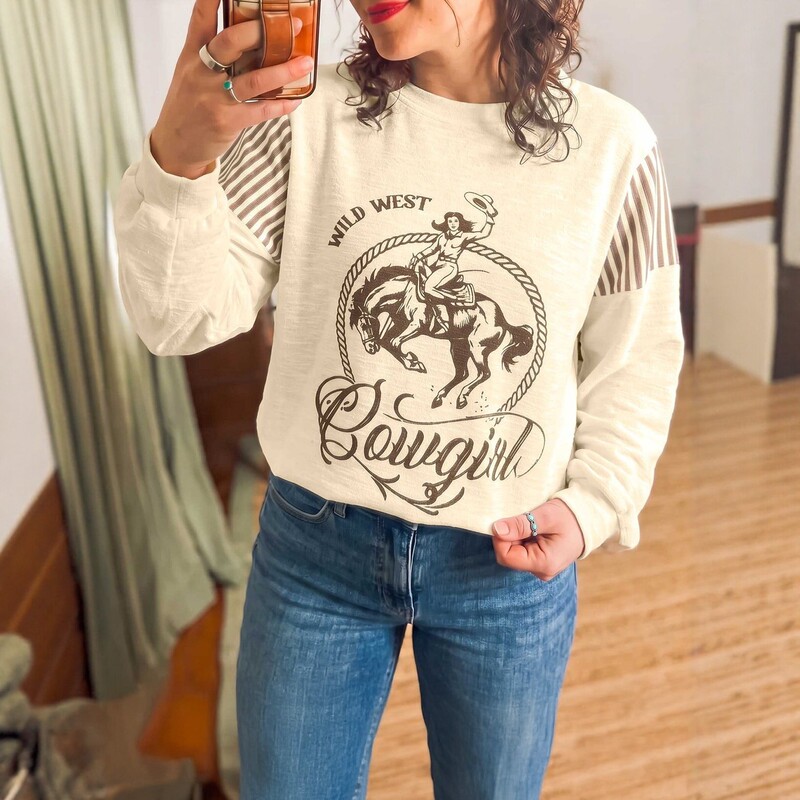 Fashionable Round Neck Knit Sweater for Women, European and American Style, Fall 2026, Long Sleeve, Vintage Western Pattern Design Pullover for Women