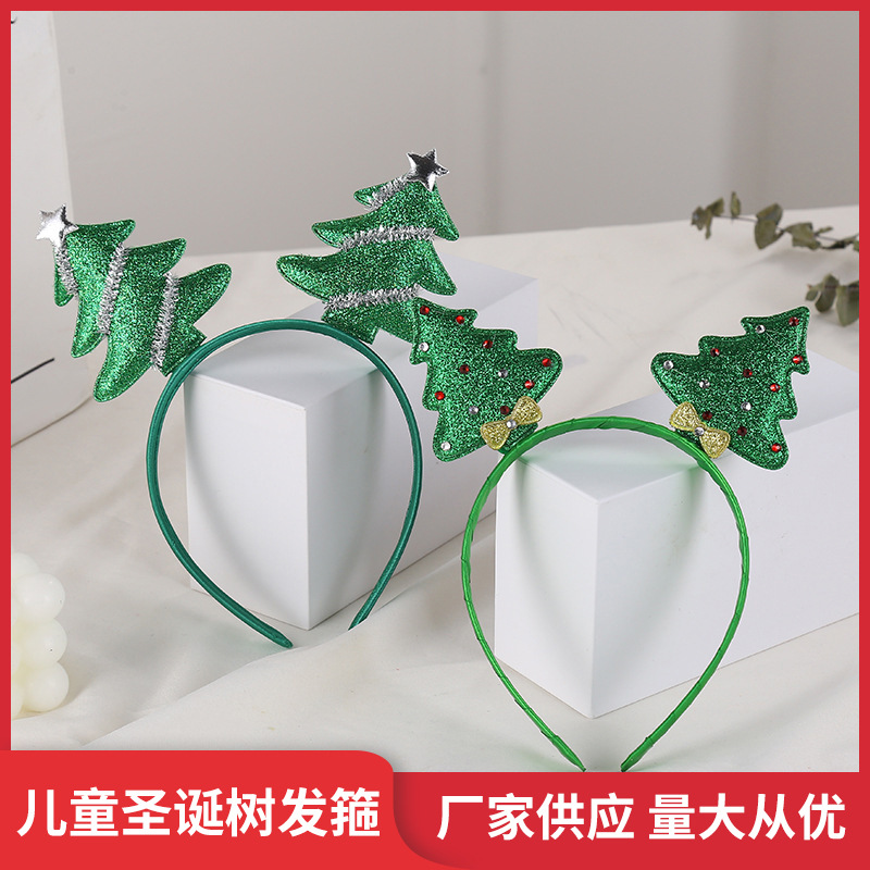 Árbol de Navidad creativo con lentejuelas diadema niños RENDIMIENTO DE Navidad tocado suministros fiesta noche mostrar diadema al por mayor