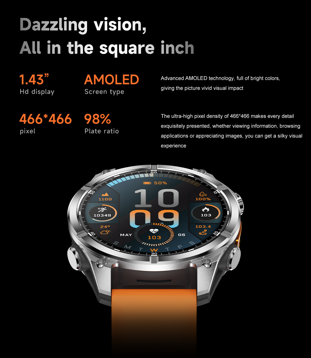 Smartwatch With Bluetooth Calling And Led Flashlight Sports Watch_voghion.com