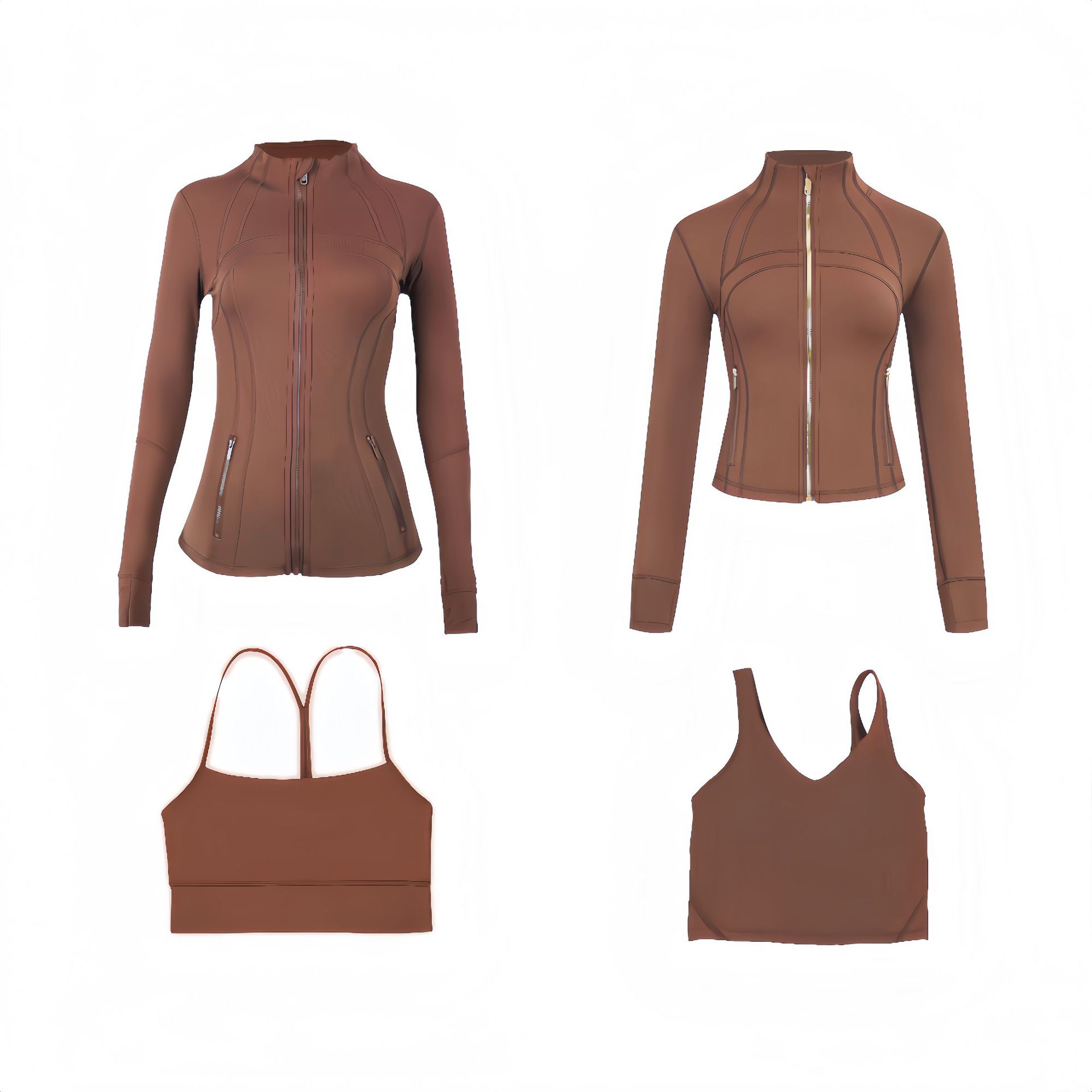 Women's Slim Fit Active Set Jacket And Vest Collection For Sport_voghion.com