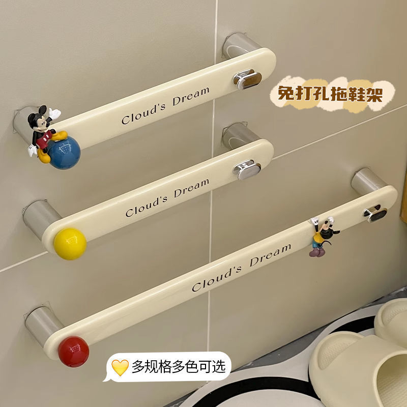 Estantes de zapatillas de baño de choque de colores, baños perforados, baños, zapatos colgantes en la pared doméstica, estantes de drenaje
