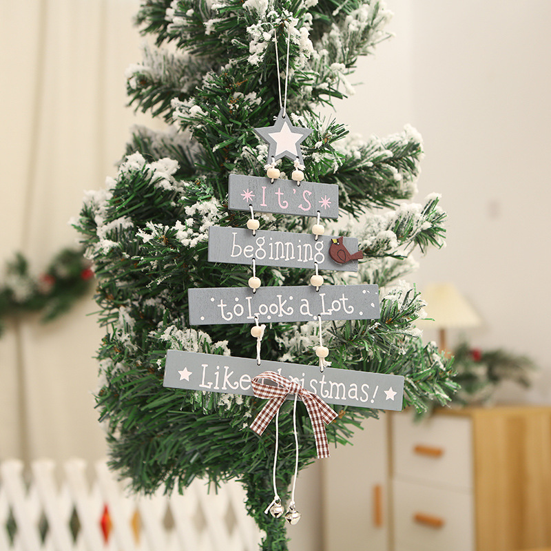 Christmas Cute Christmas Tree Wood Party Birthday Festival Hanging Ornaments display picture 3