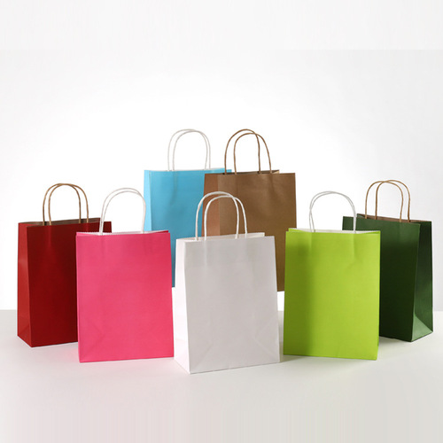 White Kraft Paper Bag Thickened Handbag Takeaway Food Clothing Shopping Bag Customized Logo Printing 