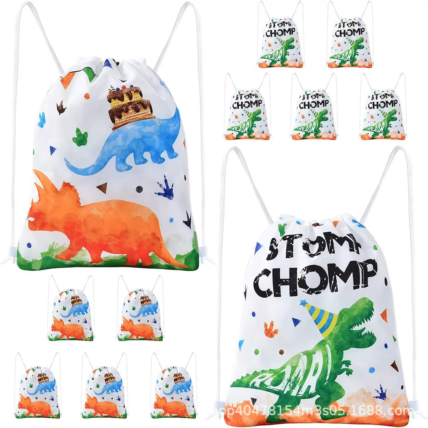 恐龙束口袋十五恐龙儿童生日派对抽绳双肩背包袋便携收纳袋跨境