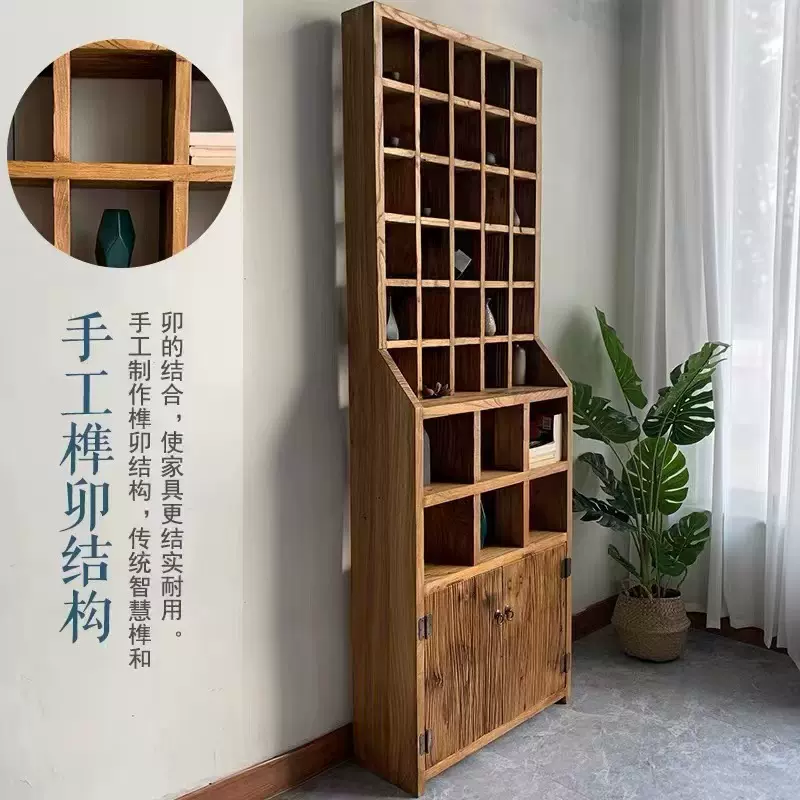 实木博古架落地式多宝阁博古架中式玄关隔断置物架古玩茶具陈列架